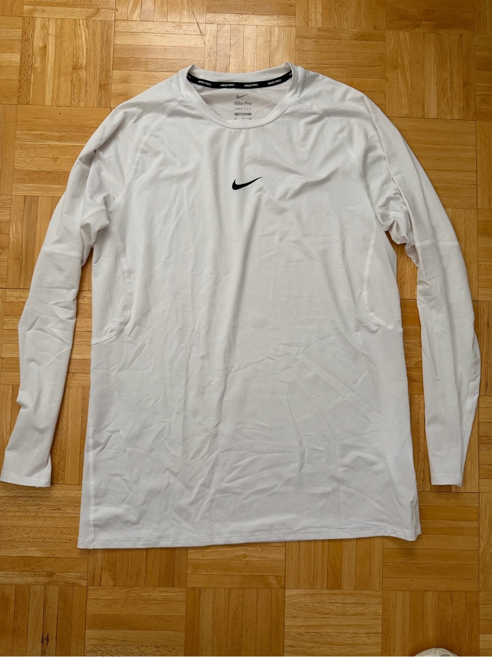 Nike Pro Dri Fit White Long Sleeve Training Shirt